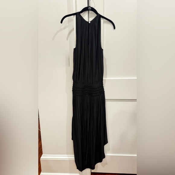 Ramy Brook Dark Grey Sleeveless Pleated Midi Dress - Picture 4 of 8